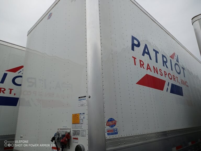 Trailer with full Patriot Transportation graphics