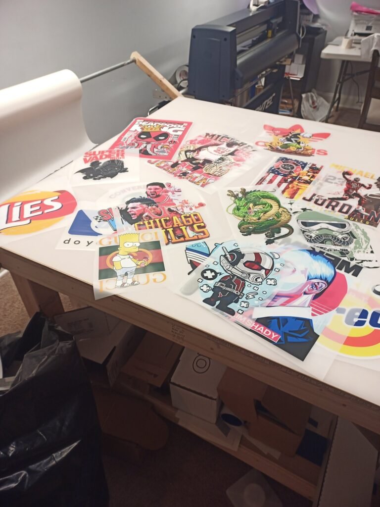 Multiple company logo designs in progress