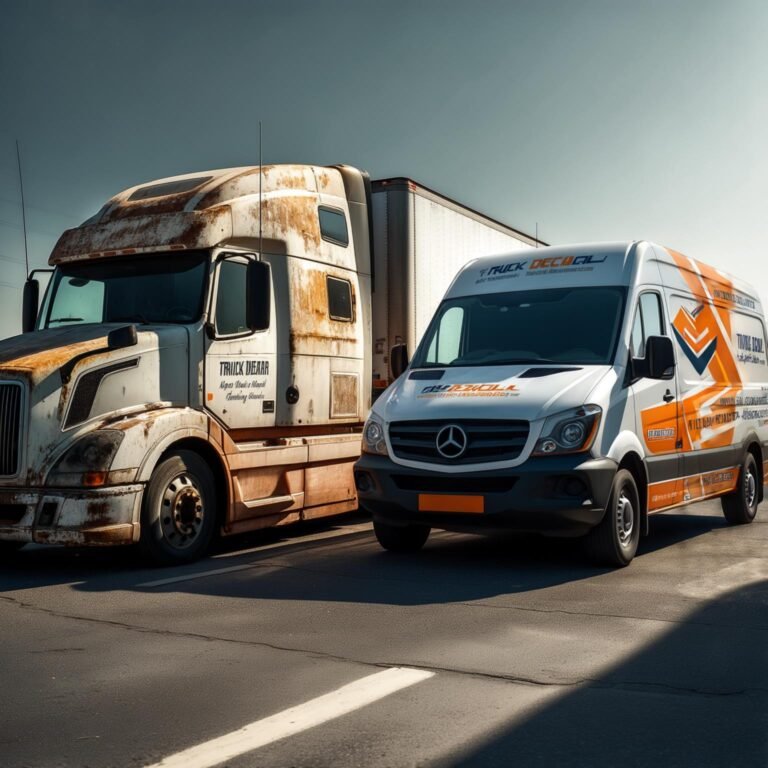 old truck decals, commercial vehicle branding