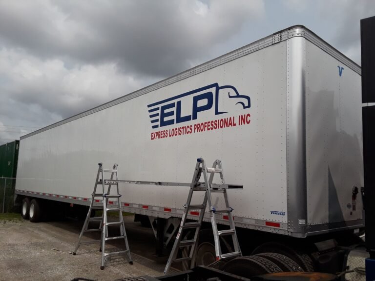 Rear signage for ELPLS trailer Elk Grove Village, Illinois